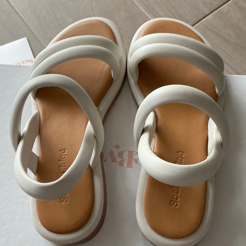 See By Chloe White and Tan Sandals - Picture 14 of 16